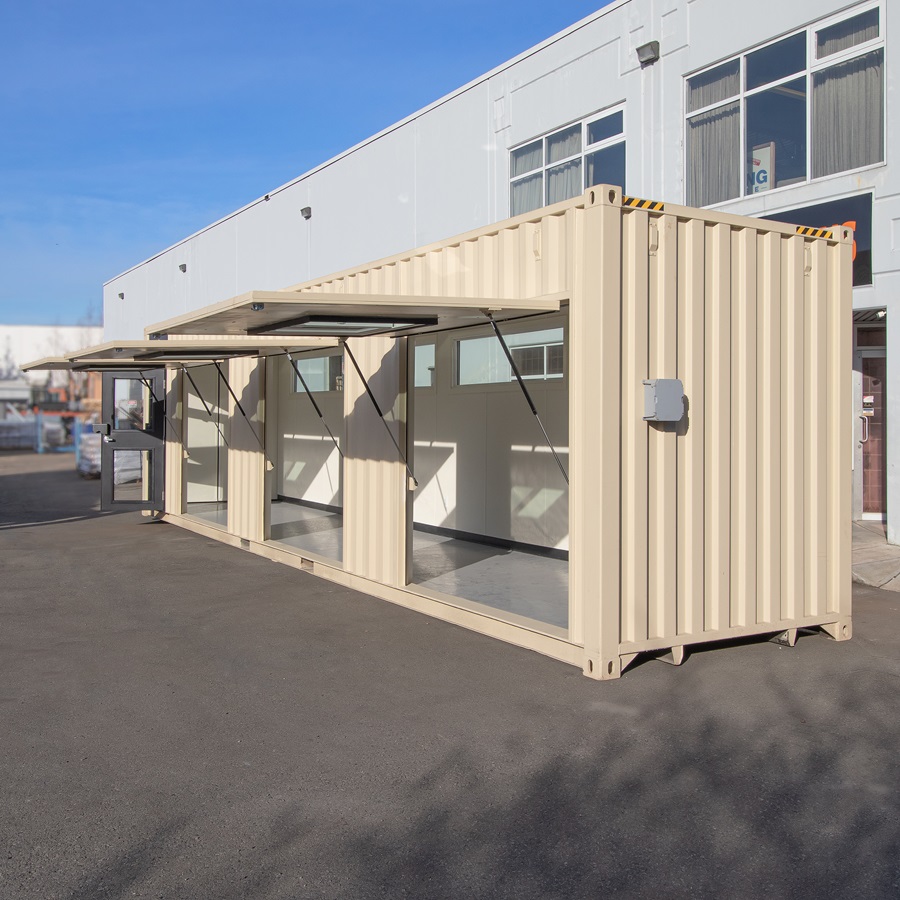 40&rsquo; Art Studio w/Flip up Doors - Container Consultants Australia
